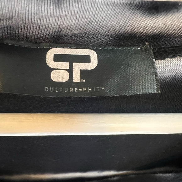 ADORABLE WHITE STRIPE BLACK SHIRT TOP TIE DYE SO COOL M MEDIIM - Picture 3 of 9